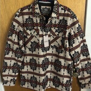 Nomad Aztec South Western Boho Geometric Motifs Shirt Jacket Ranch Ski ChoreNWT